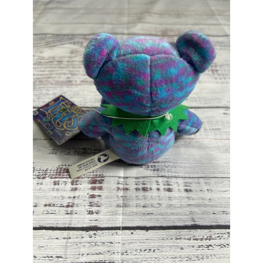 VTG Grateful Dead Iris Bean Bear Plush Liquid Blue Tie Dye 7